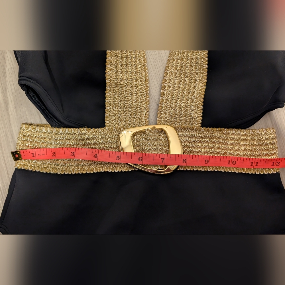 River Island Black & Gold Swimsuit Buckle Plunge - Never Worn - Picture 10 of 10